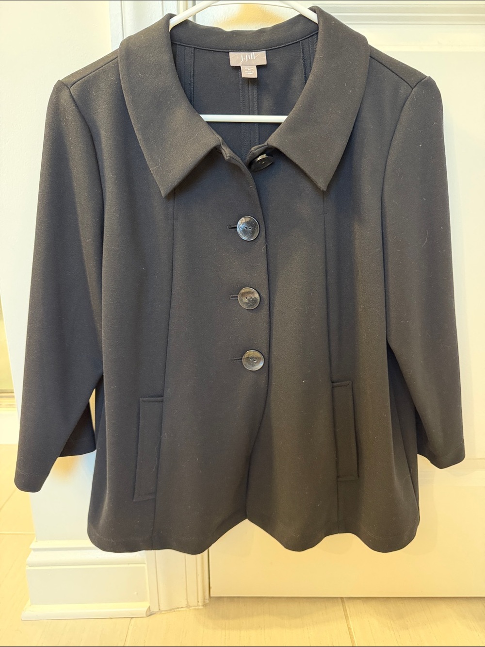 J. Jill Black Classic Button-Front Blazer
